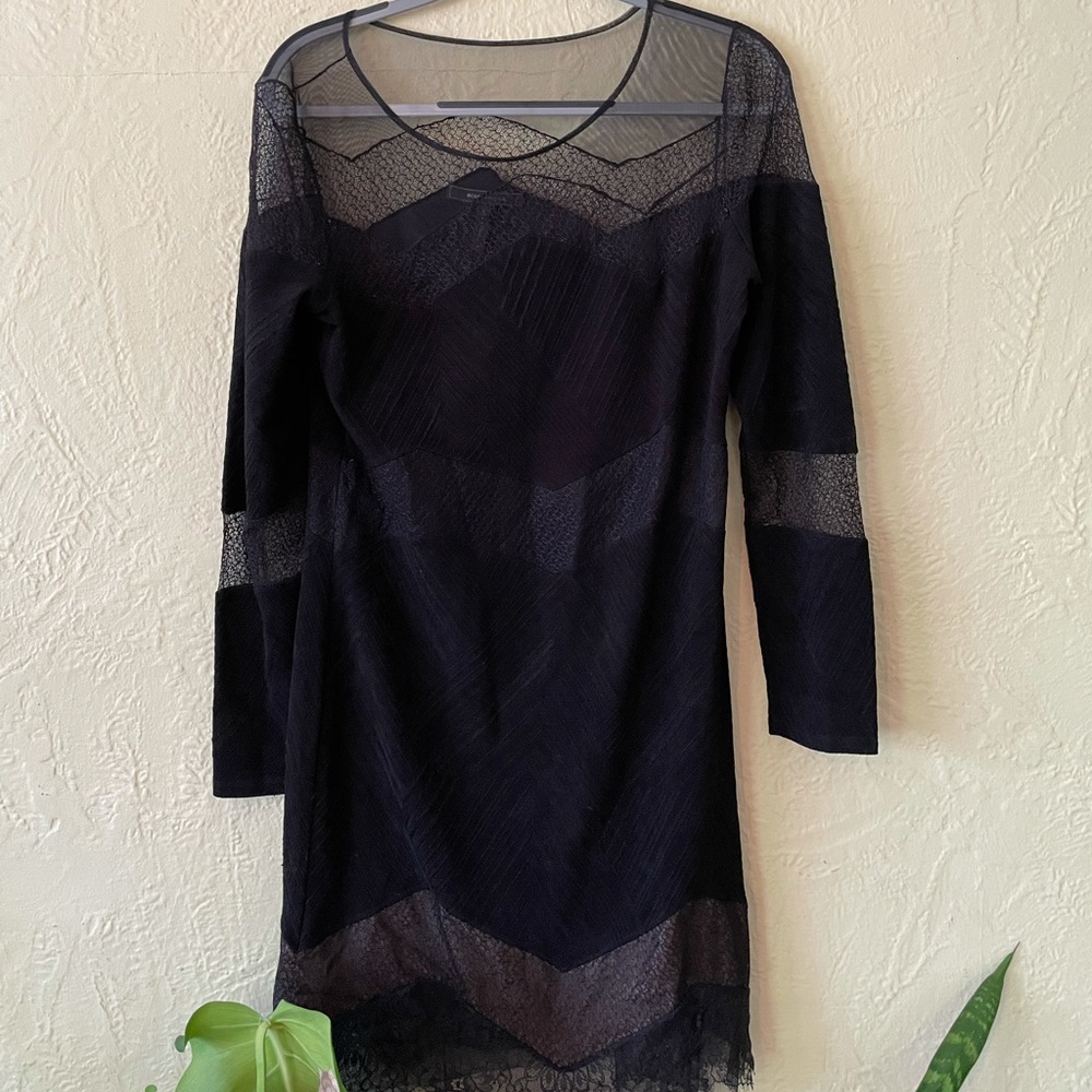 BCBG Maxazaria Black lace cocktail dress